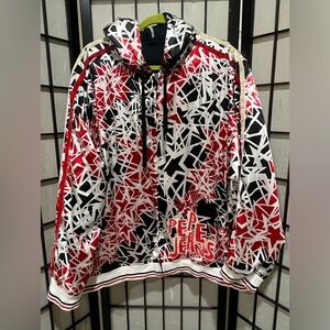 FULL ZIP PEPE JEANS LONDON HOODIE, REVERSIBLE STYLE JACKET Y2K TRACK STYLE 3X